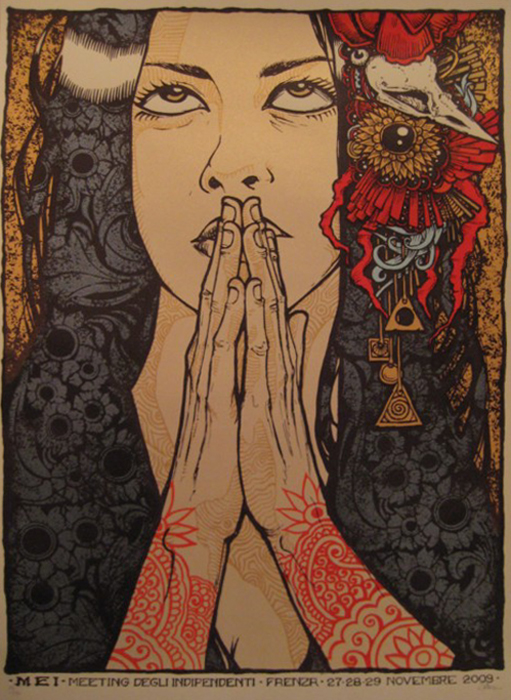 Malleus silkscreen siebdruck concertposter poster prints art prints rock art dark nouvou
