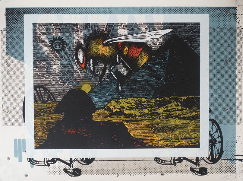 Aesthetic Apparatus  Michael Byzewski BEES MODE (UNIKAT)musik art musik posters art of rock musikposter music designe