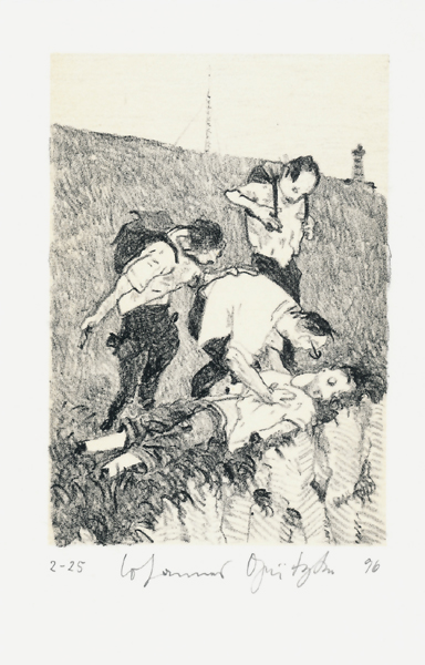 Der Frauentunnel 5 Lithografie Johannes Grützke Holzschnitt Radierung Schabradierung Offsetdruckt Druckgrafik Kaltnadelradierung