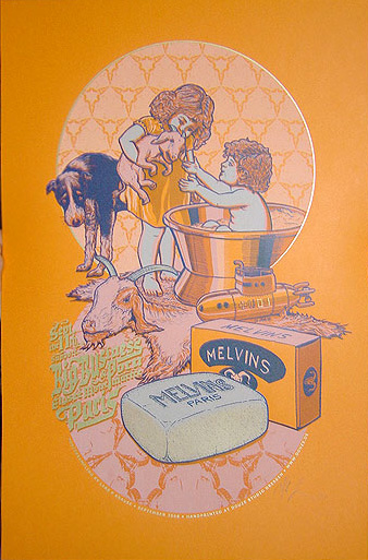 Douze MELVINS orange art gallery buy street art screenprint poster art of rock