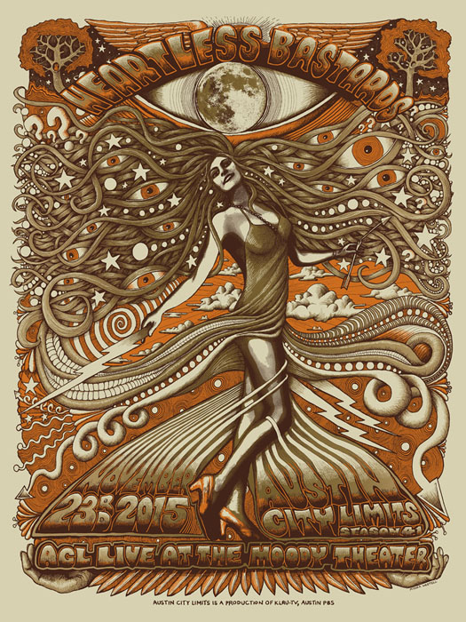 Mishka Westell Heartless Bastards silkscreen Siebdruck Poster art of rock psychodelic art