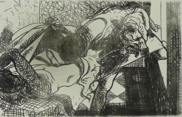 Hedwig 3 Kathedrale des Künstlers Lithografie Johannes Grützke Holzschnitt Radierung Schabradierung Offsetdruckt Druckgrafik Kaltnadelradierung