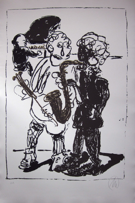 MARKUS LÜPERTZ Jazzreally Grafik Lithografie Litho Siebdruck screenprint Original Druckgrafik Druck Print Junge wilde