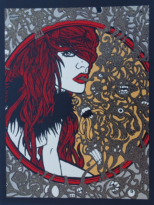 Malleus Incubus silkscreen siebdruck concertposter poster prints art prints rock art dark nouvou