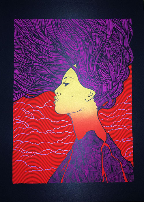 Malleus Magma silkscreen siebdruck concertposter poster prints art prints rock art dark nouvou