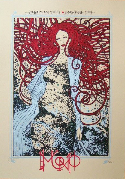 Malleus Mono 2011 silkscreen siebdruck concertposter poster prints art prints rock art dark nouvou
