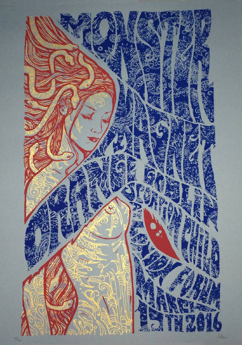Malleus Monster Magnet London Poster-2016 silkscreen siebdruck concertposter poster prints art prints rock art dark nouvou