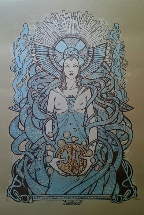 Malleus OM Milansilkscreen siebdruck concertposter poster prints art prints rock art dark nouvou