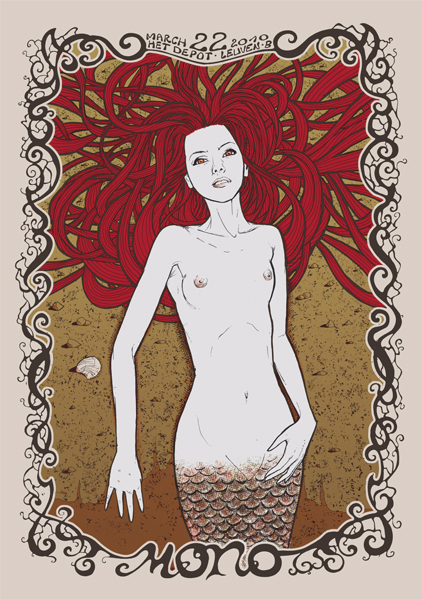 Malleus mono silkscreen siebdruck concertposter poster prints art prints rock art dark nouvou