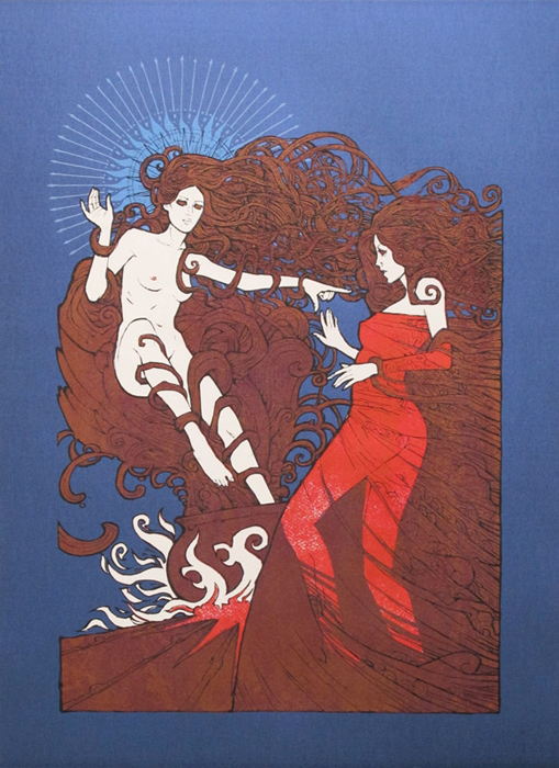 Malleus spirit silkscreen siebdruck concertposter poster prints art prints rock art dark nouvou
