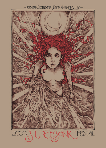Malleus supersonic silkscreen siebdruck concertposter poster prints art prints rock art dark nouvou