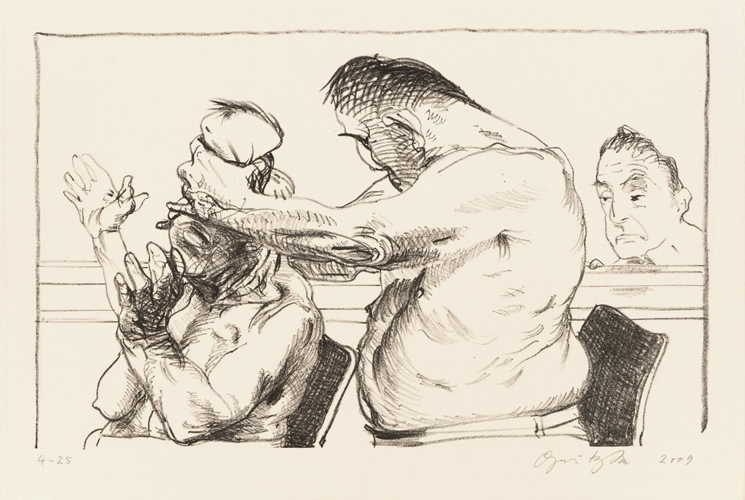 Prometheus 2 Lithografie Johannes Grützke Holzschnitt Radierung Schabradierung Offsetdruck  Andruck Neue Prächtigkeit Druckgrafik Kaltnadelradierung