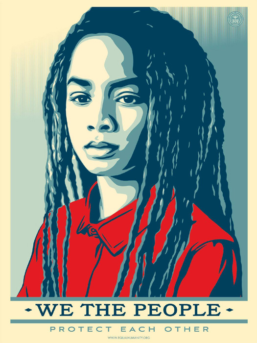 Shepard Fairey Obey offset lithograph 2017 protect each other