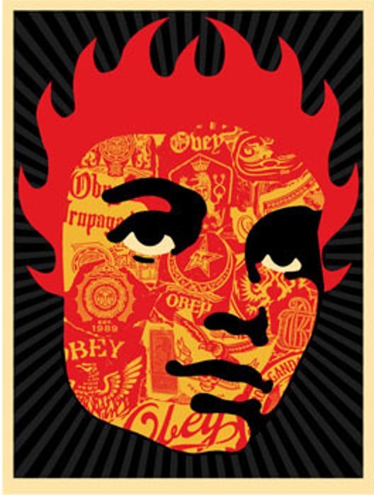 Shepard Fairey Obey silkscreen Siebdruck 2005 collage girl poster