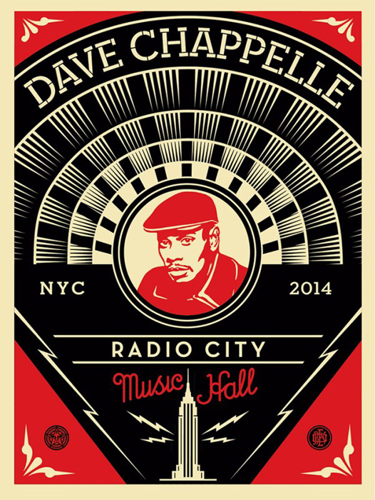 Shepard Fairey Obey silkscreen Siebdruck 2014 dave chappelle poster