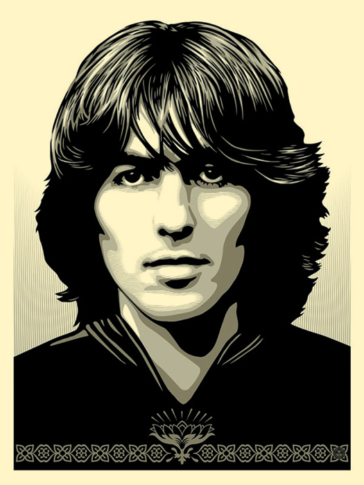 Shepard Fairey Obey silkscreen Siebdruck 2014 george harrison silver poster urban art