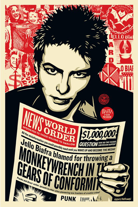 Shepard Fairey Obey silkscreen Siebdruck 2014 jello biafra poster