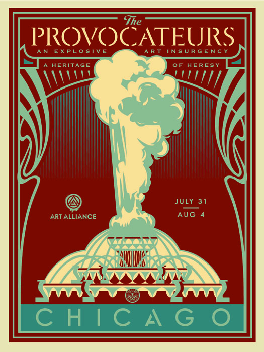 Shepard Fairey Obey silkscreen Siebdruck 2014 provocateurs blue poster