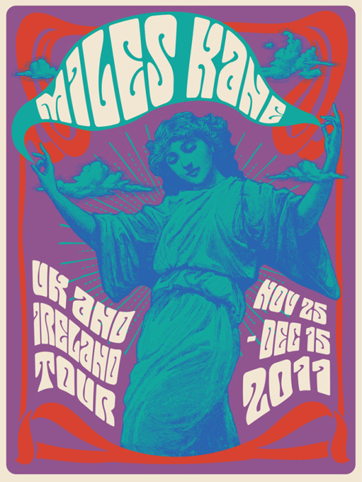 Mishka Westell miles kane silkscreen Siebdruck Poster art of rock psychodelic art