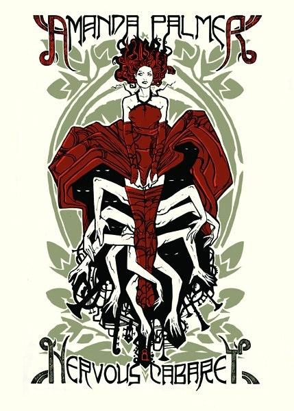 AMANDA PALMER THE NERVOUS CABARET Malleus AMANDA PALMER THE NERVOUS CABARET silkscreen siebdruck concertposter poster prints art prints rock art dark nouvou