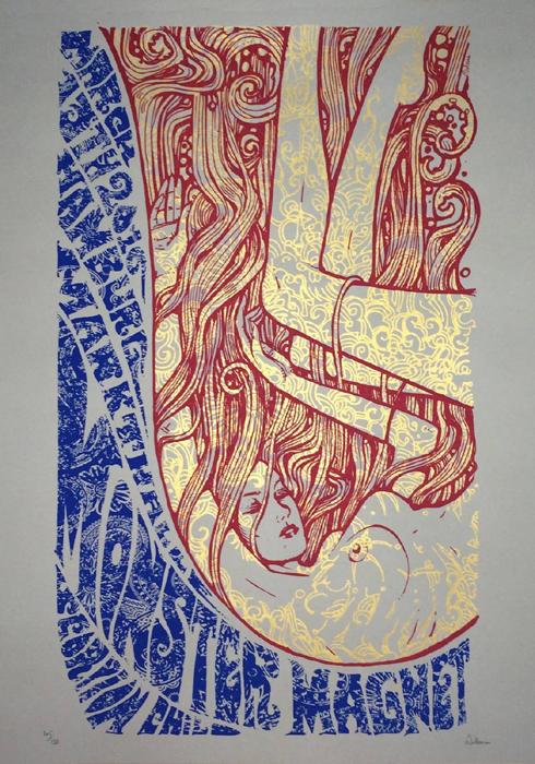 MONSTERMAGNET (Hamburg) Malleus Monster Magnet Hamburg Poster-2016 silkscreen siebdruck concertposter poster prints art prints rock art dark nouvou