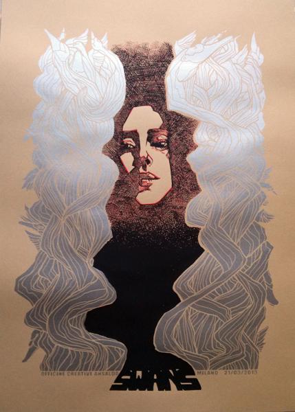 SWANS Malleus swans milano silkscreen siebdruck concertposter poster prints art prints rock art dark nouvou
