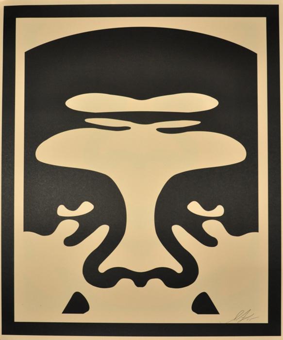 OBEY FACE cream 1 Shepard Fairey Obey offset print 2010 obey face cream 1