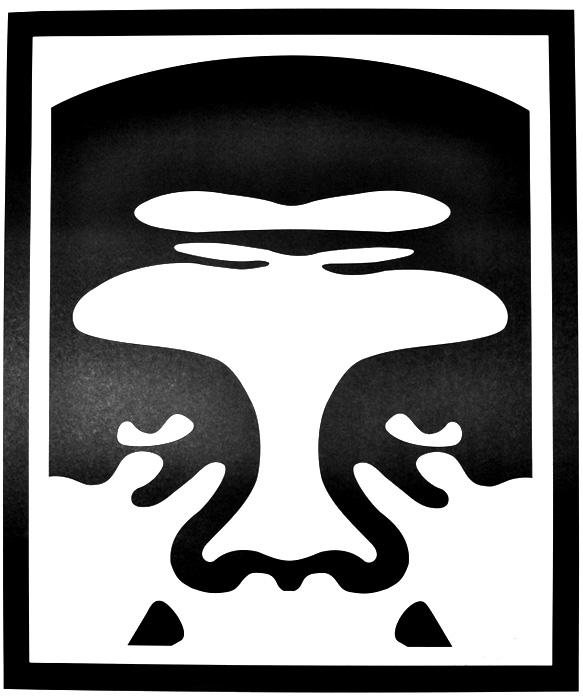 OBEY FACE 1 white Shepard Fairey Obey offset print 2010 obey face white