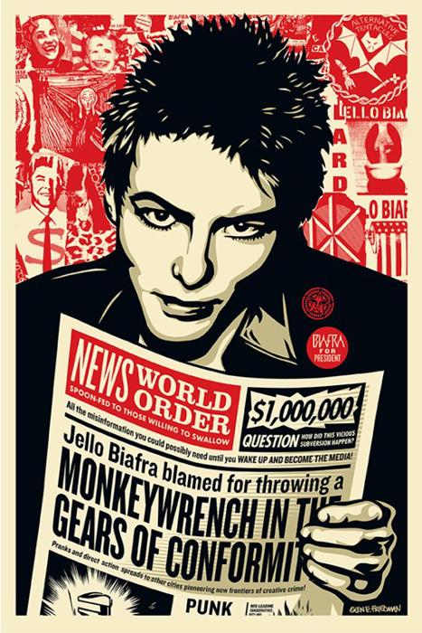 JELLO BIAFRA Shepard Fairey Obey silkscreen Siebdruck 2014 jello biafra poster