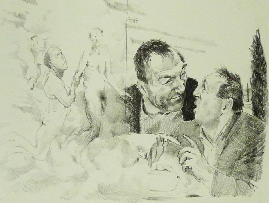 KANNST DU DIE WUNDEN SEHEN?/KANNST DU AN DEN WUNDEN SEHEN?//WIE ÜBER DEN VERSTAND SIE GEHEN? Steinzeichnungen 13 Lithografie Johannes Grützke Holzschnitt Radierung Schabradierung Offsetdruckt Druckgrafik Kaltnadelradierung